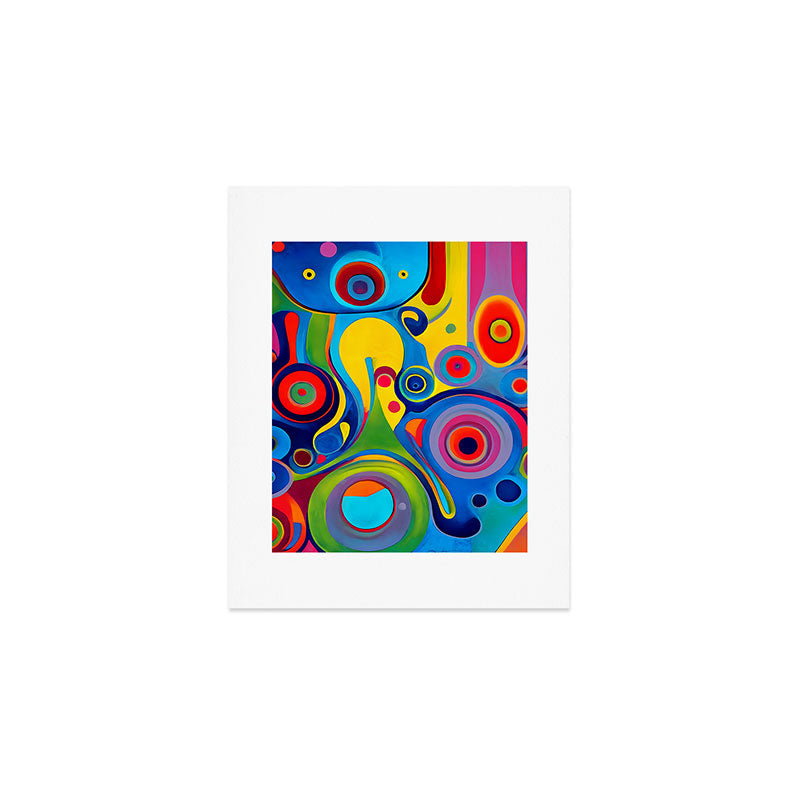 1960s Funky Psychedelic Abstract Art Print Gallery Image 1