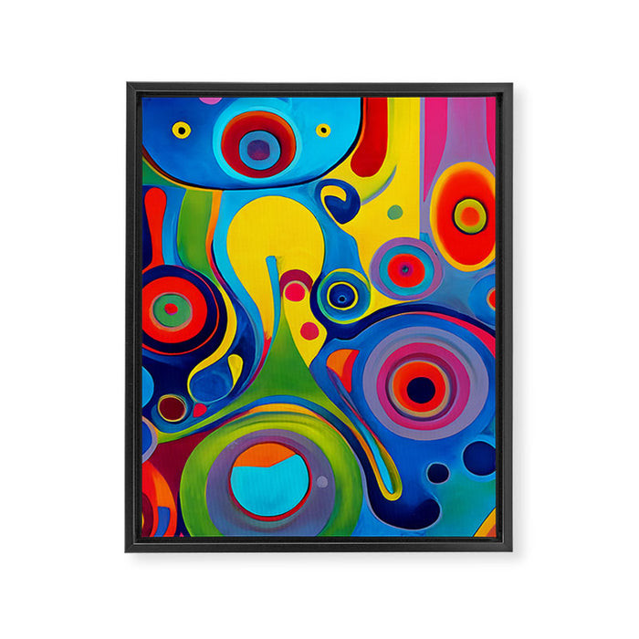 1960s Funky Psychedelic Abstract Framed Canvas Print Gallery Image 1