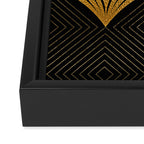 Art Deco Luxurious Gold and Ebony Black Elegant Design Framed Canvas Print Gallery Image 3