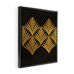 Art Deco Luxurious Gold and Ebony Black Elegant Design Framed Canvas Print Gallery Image 2