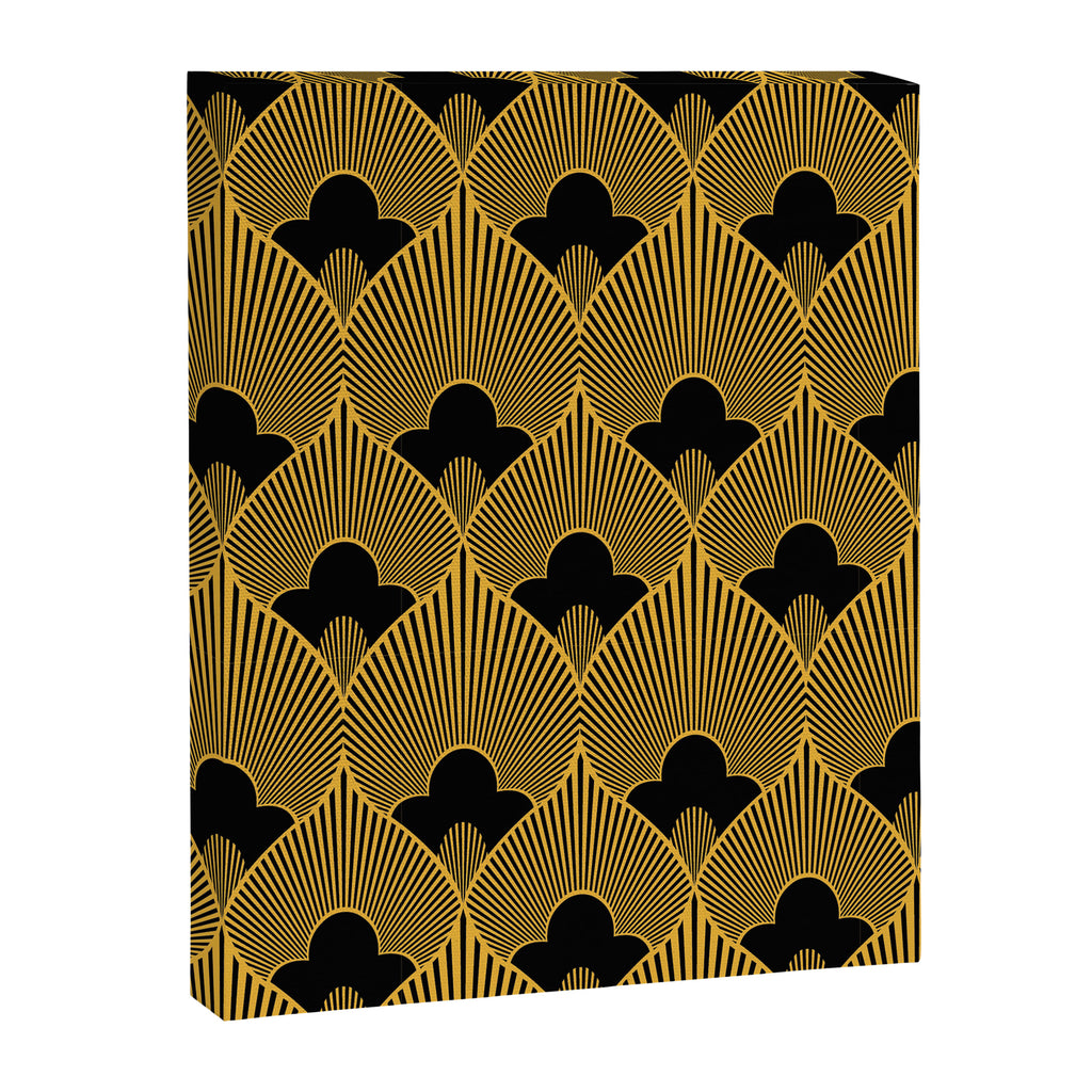 Art Deco Pattern in Gold and Jet Black Canvas Print Gallery Image 8