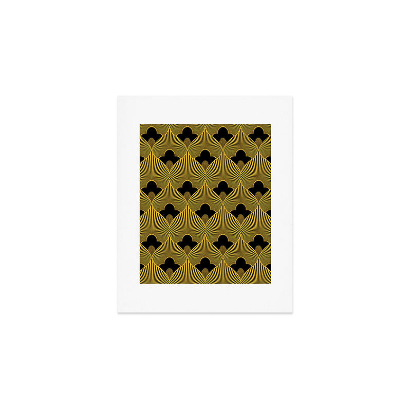 Art Deco Pattern in Gold and Jet Black Art Print Gallery Image 1