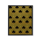 Art Deco Pattern in Gold and Jet Black Framed Canvas Print Gallery Image 8