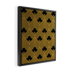 Art Deco Pattern in Gold and Jet Black Framed Canvas Print Gallery Image 2