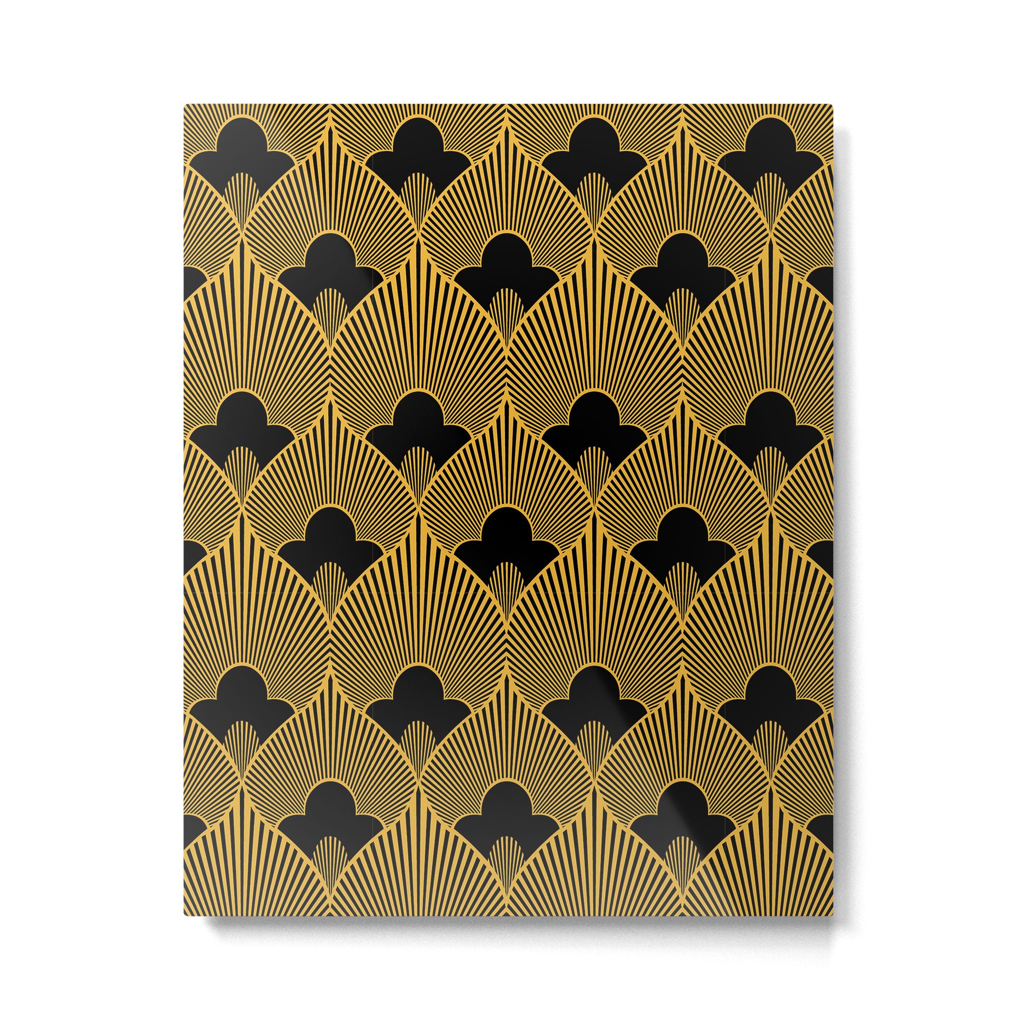 Art Deco Pattern in Gold and Jet Black Metal Print Gallery Image 6
