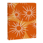 Mid-Century Modern 1950's Bright Orange Tangerine Sunburst Pattern Canvas Print Gallery Image 8