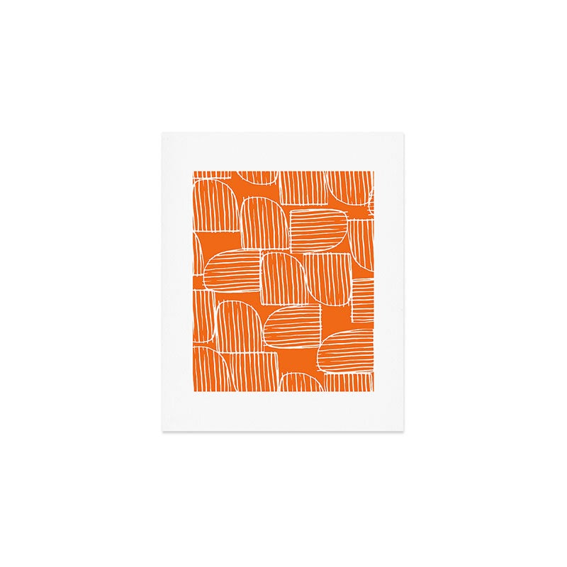Mid-Century Modern 1950's Orange Juice Mimosa Colored Abstract Art Print Gallery Image 1