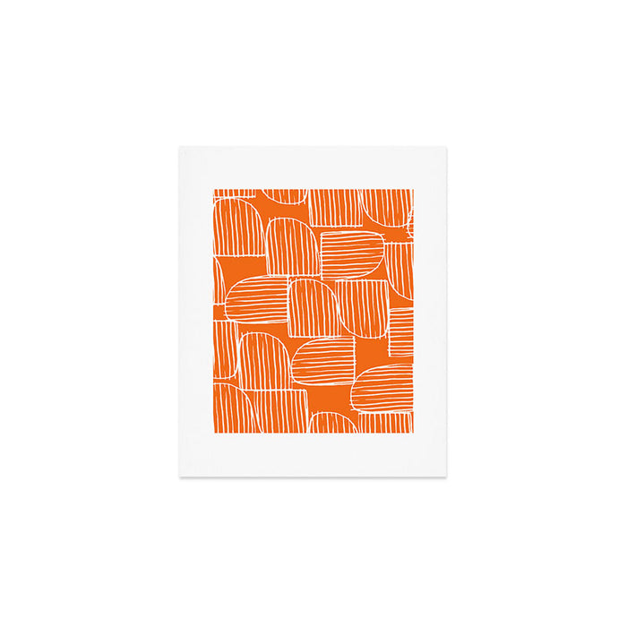 Mid-Century Modern 1950's Orange Juice Mimosa Colored Abstract Art Print Gallery Image 1