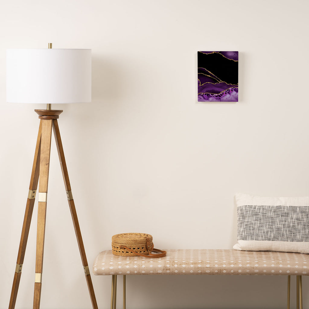 Purple Agate With Gold Glitter Veins Canvas Print Gallery Image 2