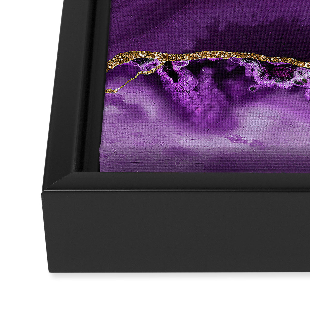 Purple Agate With Gold Glitter Veins Framed Canvas Print Gallery Image 3
