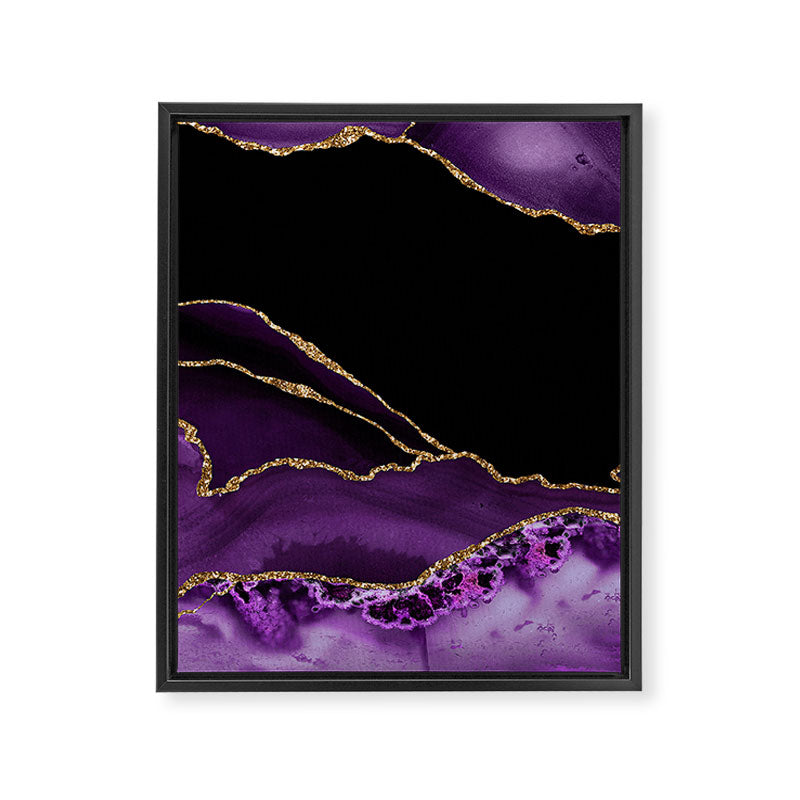 Purple Agate With Gold Glitter Veins Framed Canvas Print Gallery Image 8