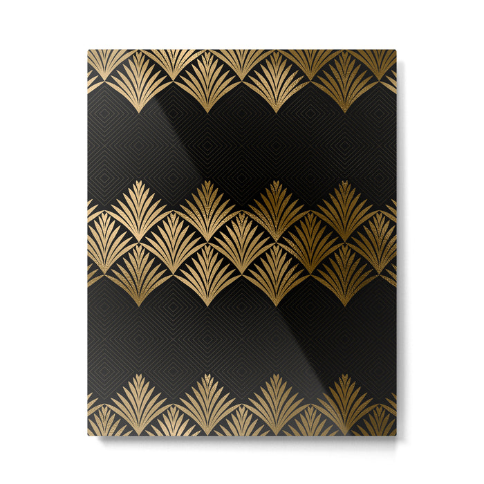 Reims France Luxueux Black and Gold Art Deco Metal Print Gallery Image 1