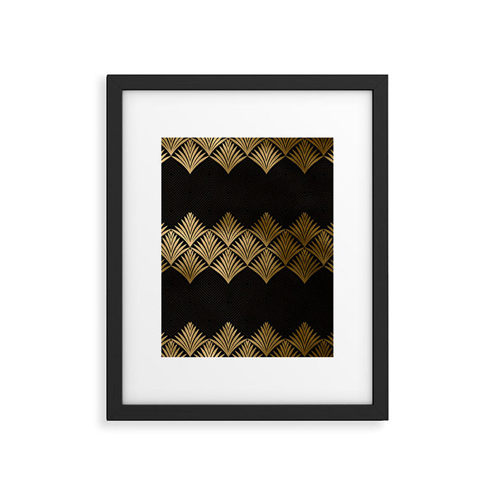 Reims France Luxueux Black and Gold Art Deco Framed Art Print Gallery Image 1
