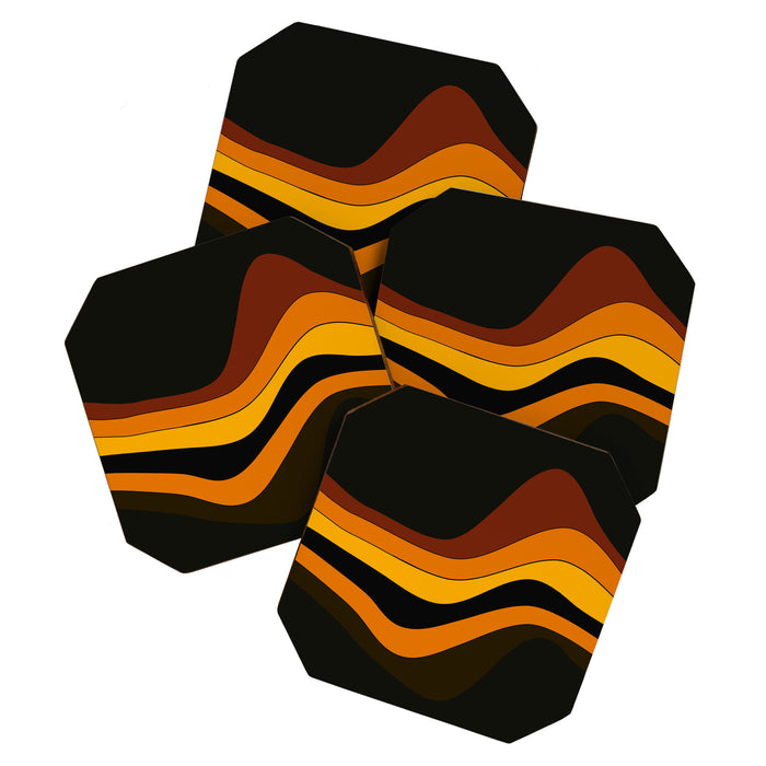 Retro 1970's Groovy Lines Colorful Designs Trending Art Coaster Gallery Image 1