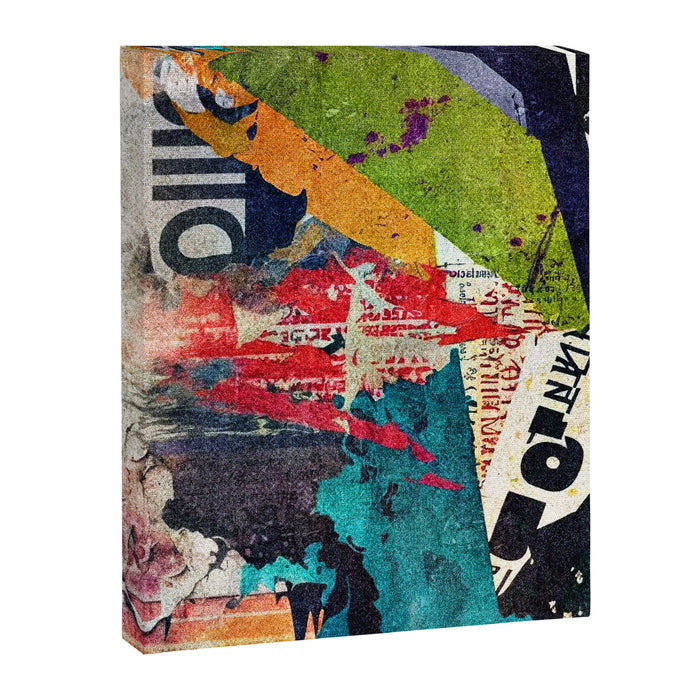 Urban Industrial Graffiti-Inspired Collage Art Aesthetic Abstract Canvas Print Gallery Image 1