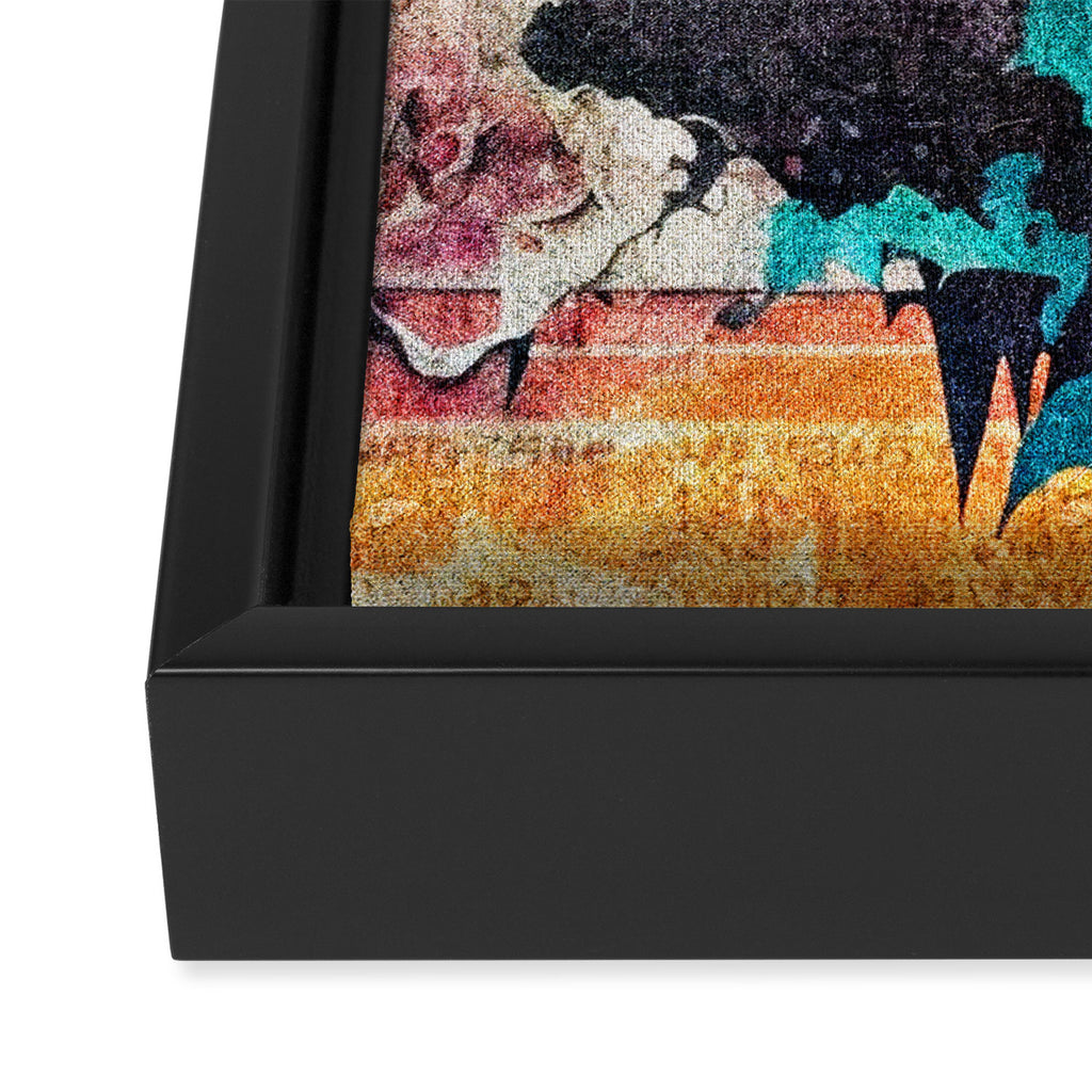 Urban Industrial Graffiti-Inspired Collage Art Aesthetic Abstract Framed Canvas Print Gallery Image 3