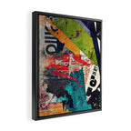 Urban Industrial Graffiti-Inspired Collage Art Aesthetic Abstract Framed Canvas Print Gallery Image 2