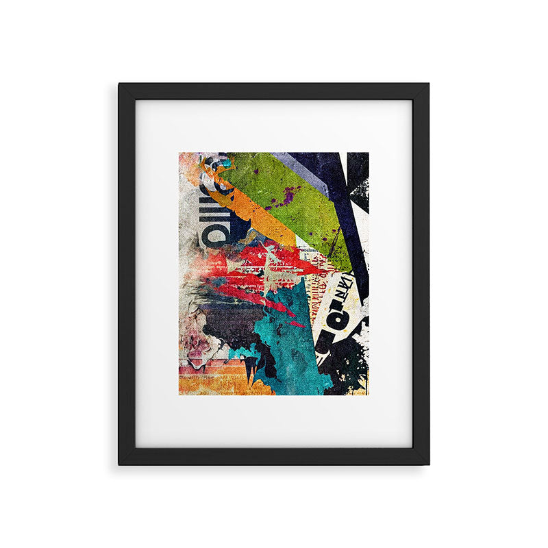 Urban Industrial Graffiti-Inspired Collage Art Aesthetic Abstract Framed Art Print Gallery Image 6