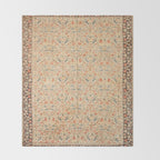 Vintage Floral Indian Rug Print Throw Blanket Gallery Image 2