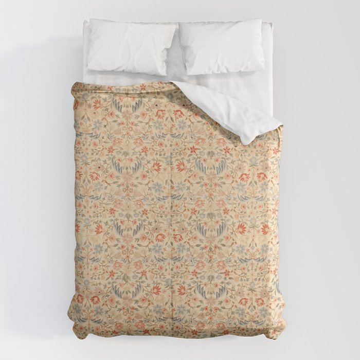 Vintage Floral Indian Rug Print Duvet Cover Gallery Image 1