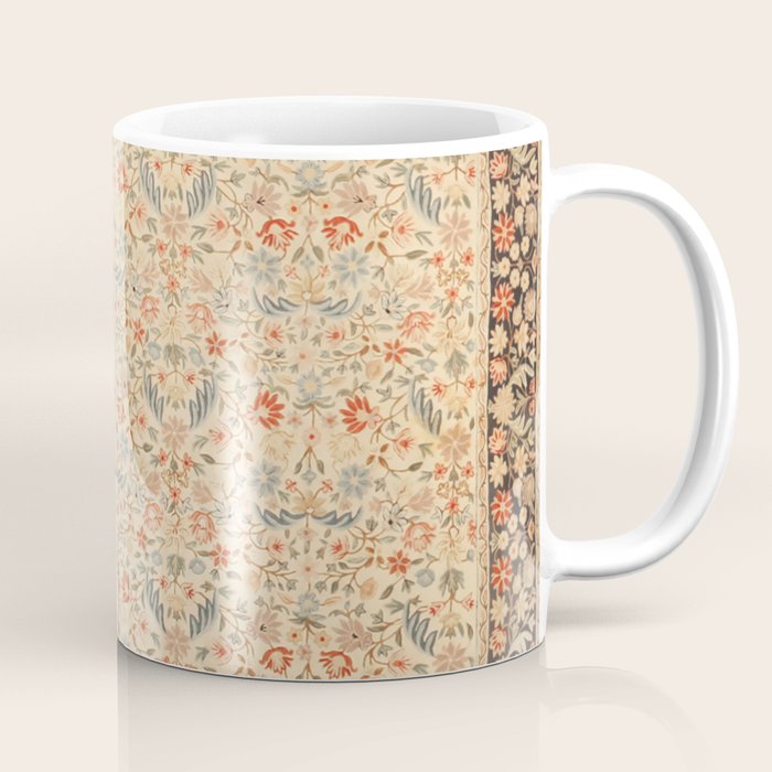 Vintage Floral Indian Rug Print Coffee Mug Gallery Image 1