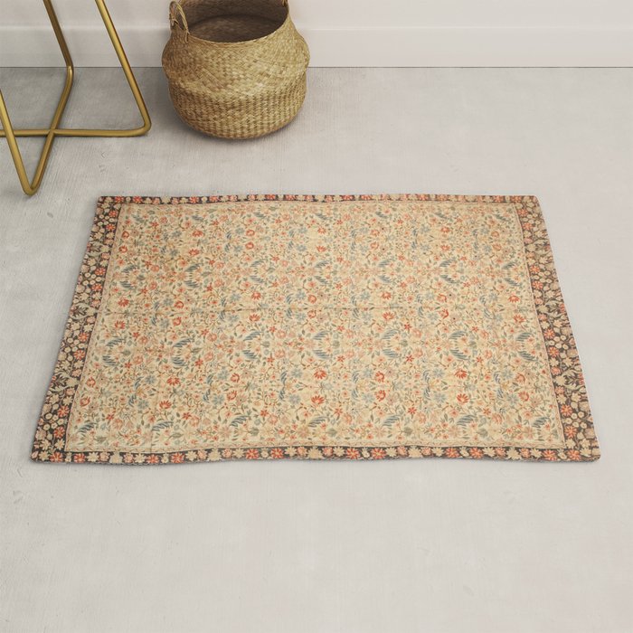 Vintage Floral Indian Rug Print Rug Gallery Image 1