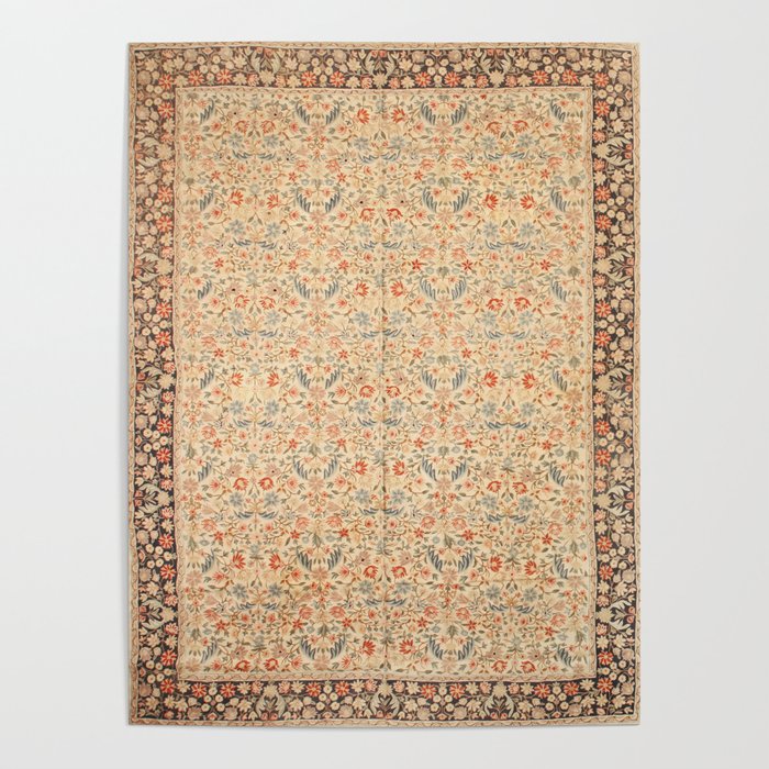 Vintage Floral Indian Rug Print Poster Gallery Image 4