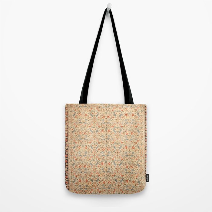 Vintage Floral Indian Rug Print Tote Bag Gallery Image 2