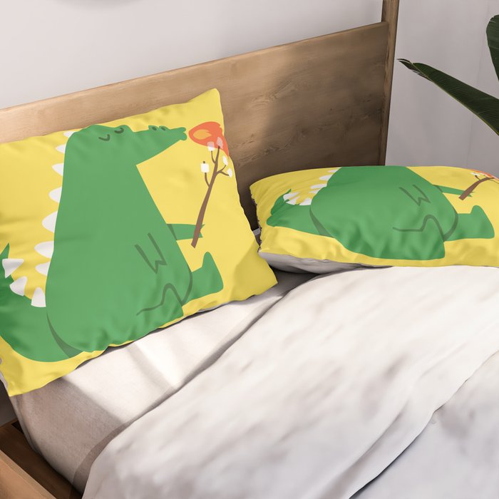 Dragon and Marshmallow Pillow Sham Gallery Image 2