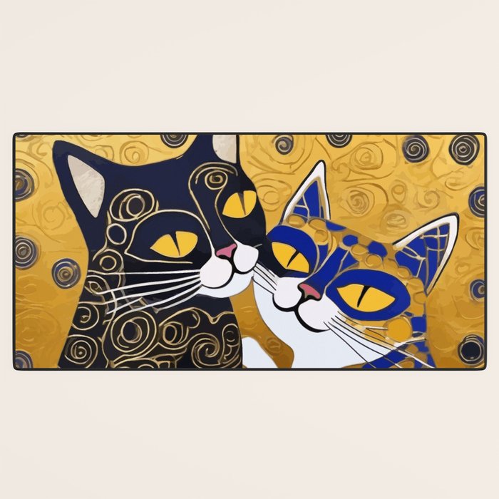 Gustav Klimt Cat Kiss Desk Mat Gallery Image 3