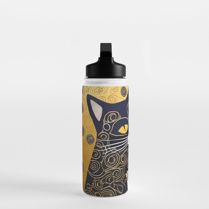 Gustav Klimt Cat Kiss Water Bottle Gallery Image 3