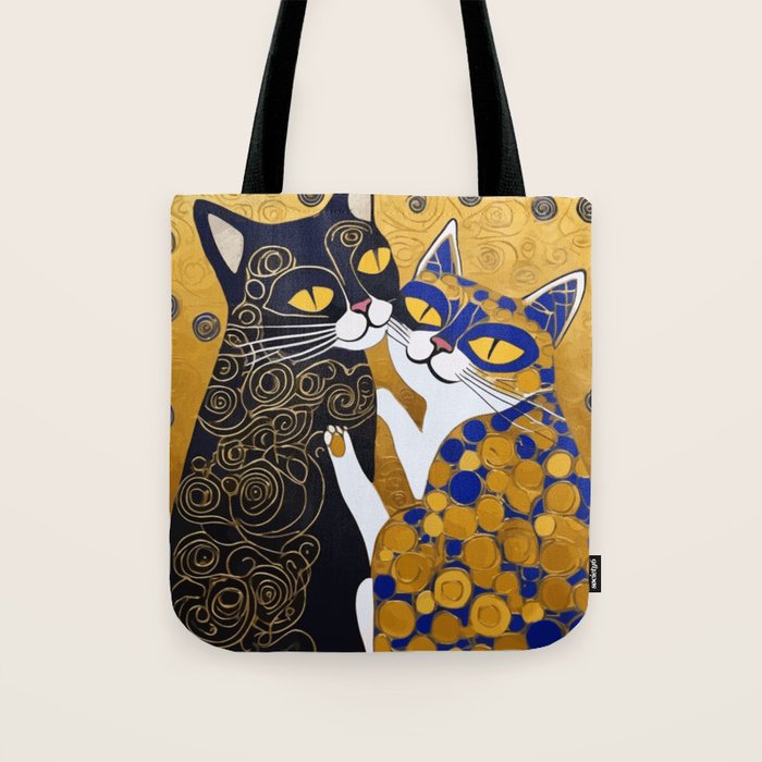 Gustav Klimt Cat Kiss Tote Bag Gallery Image 1