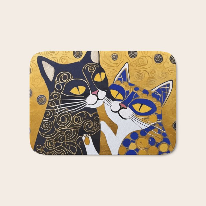 Gustav Klimt Cat Kiss Bath Mat Gallery Image 1