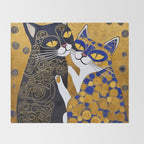 Gustav Klimt Cat Kiss Throw Blanket Gallery Image 2