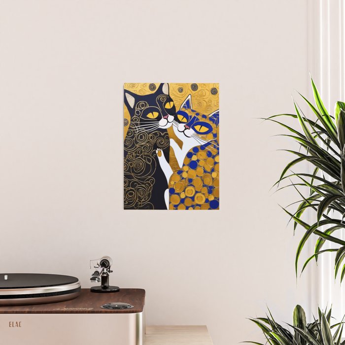 Gustav Klimt Cat Kiss Poster Gallery Image 2