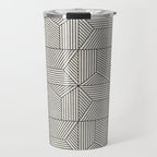bohemian geometric tiles - bone Travel Mug Gallery Image 1
