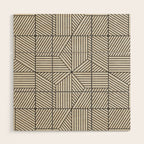 bohemian geometric tiles - bone Wood Wall Art Gallery Image 1