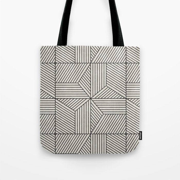 bohemian geometric tiles - bone Tote Bag Gallery Image 1