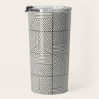 bohemian geometric tiles - bone Travel Mug Gallery Image 3