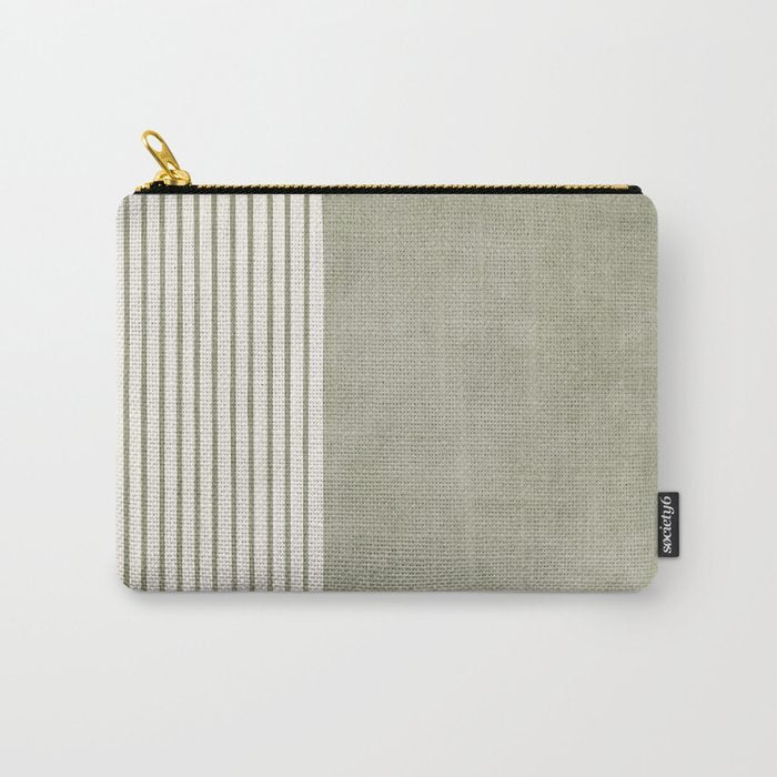 Green Lines Minimalist Modern Neutral Art Carry All Pouch Gallery Image 1