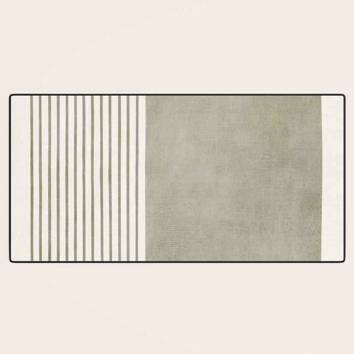 Green Lines Minimalist Modern Neutral Art Desk Mat Gallery Image 3