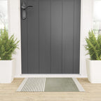 Green Lines Minimalist Modern Neutral Art Welcome Mat Gallery Image 3