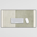 Green Lines Minimalist Modern Neutral Art Desk Mat Gallery Image 1