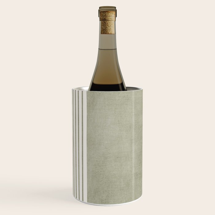 Green Lines Minimalist Modern Neutral Art Wine Chiller Gallery Image 1