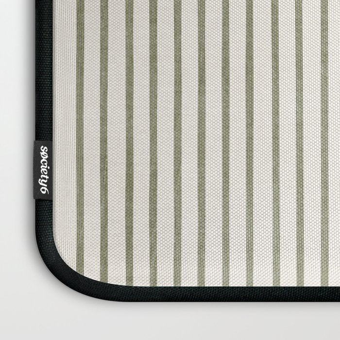 Green Lines Minimalist Modern Neutral Art Laptop Sleeve Gallery Image 3