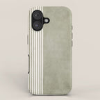 Green Lines Minimalist Modern Neutral Art iPhone Case Gallery Image 1