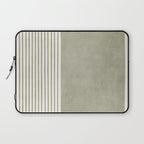 Green Lines Minimalist Modern Neutral Art Laptop Sleeve Gallery Image 1