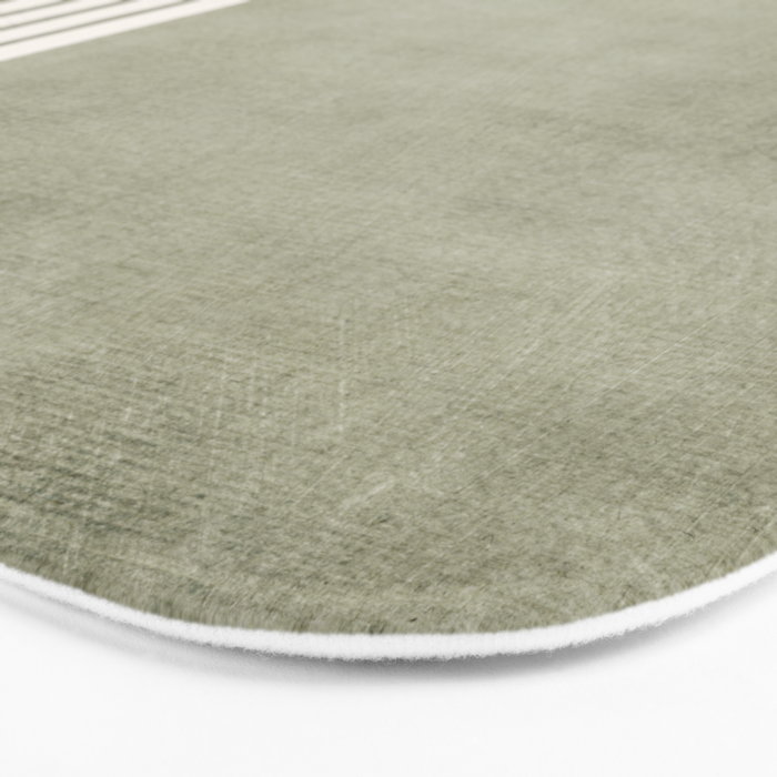 Green Lines Minimalist Modern Neutral Art Bath Mat Gallery Image 3