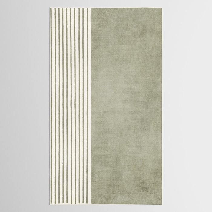 Green Lines Minimalist Modern Neutral Art Tablecloth Gallery Image 2