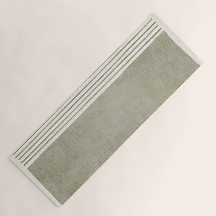 Green Lines Minimalist Modern Neutral Art Yoga Mat Gallery Image 1